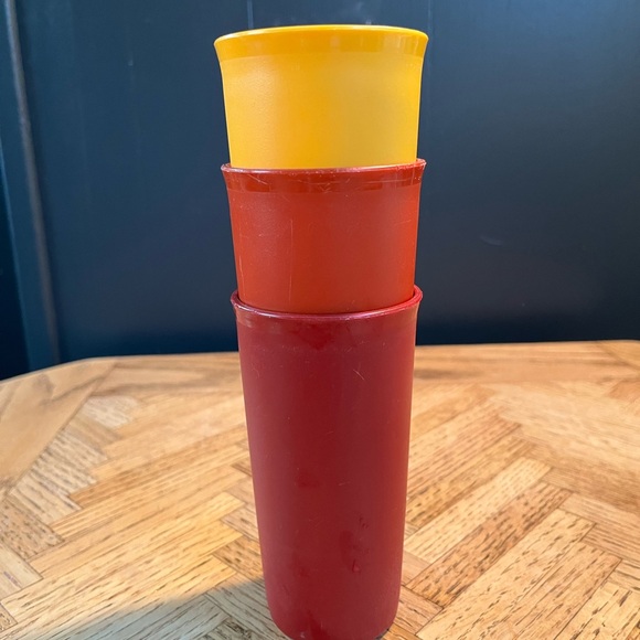 Set of 3 Tupperware tumblers in autumn harvest colors - Picture 2 of 7